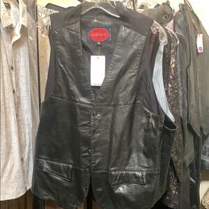 Bally Black Leather Vest for Men